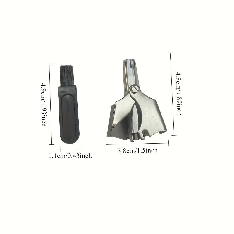 TEMU 2pcs/set Portable Stainless Steel Nose Hair Trimmer - Washable, Manual Razor For Easy Nose Hair Removal