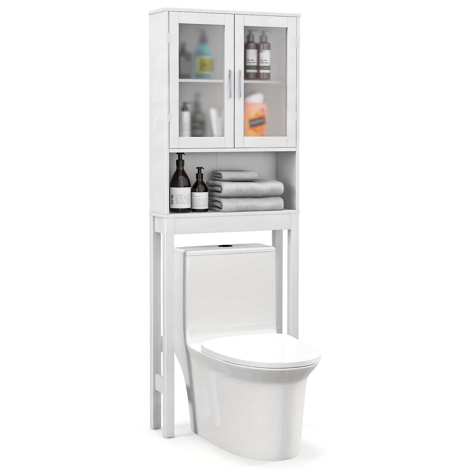 TEMU Costway Wooden Over The Toilet Storage Cabinet Organizer Bathroom