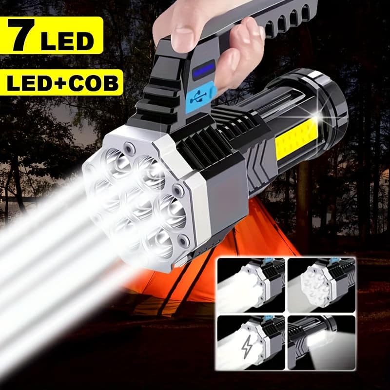 TEMU Rechargeable Led Flashlight - Portable Long Life Outdoor Multifunctional Light - Small Special Work Light