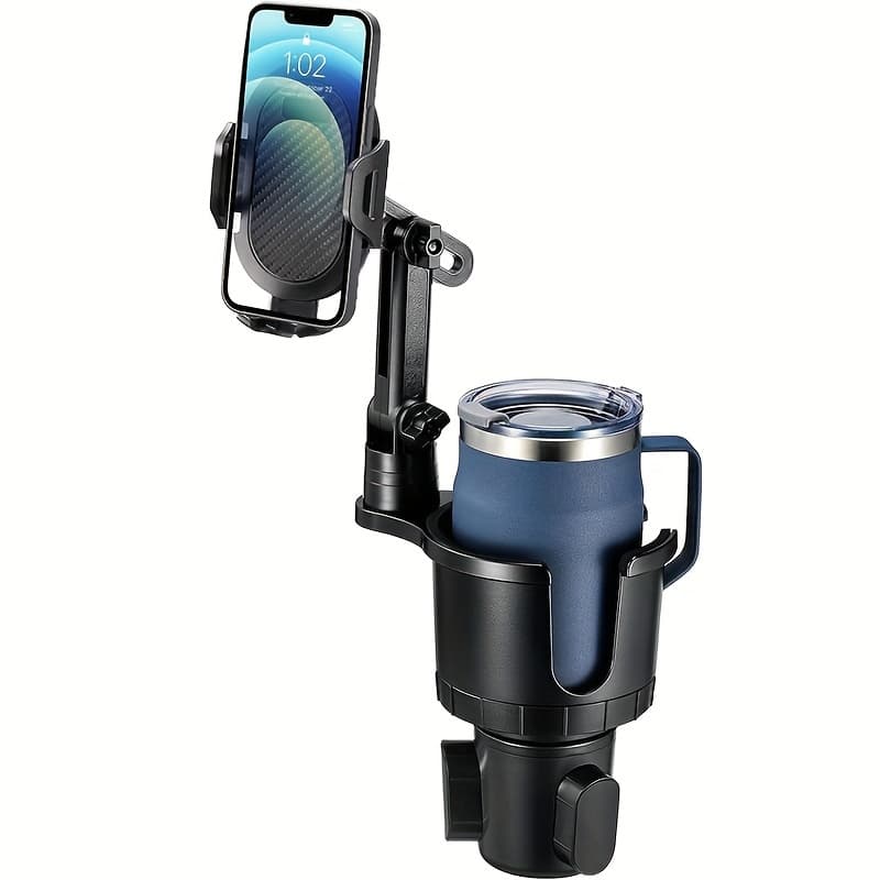 TEMU Ywor Cup Holder Phone Mount For Car, Upgraded 2 In 1 Car Cup Phone Holder Expander With , 360 Degree Rotation, Cup Phone Holder For Car Compatible Iphone, And All Smartphones