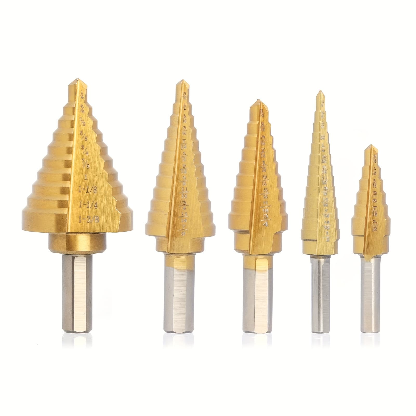 TEMU Stair Drill 3pcs Set Or 5 Titanium-coated Countersink Bits