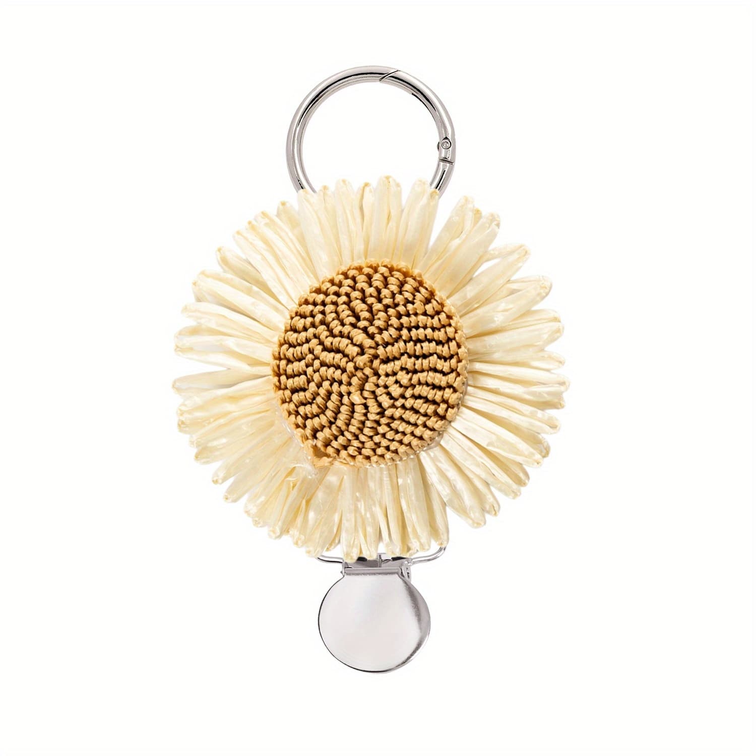 TEMU Sturdy Bohemian Style Sunflower Hat Clip For Traveling - Versatile Straw Summer Hat Holder, Ideal For Outdoor Bags And Suitcases, Travel Holiday Item, Beach Tote | Stylish Travel Clip