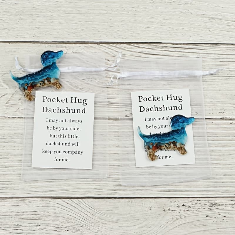 TEMU Pocket Hug Dachshund Gift With Card, Includes Emotional Inspirational Card, Ideal Present For Festive Parties, ,