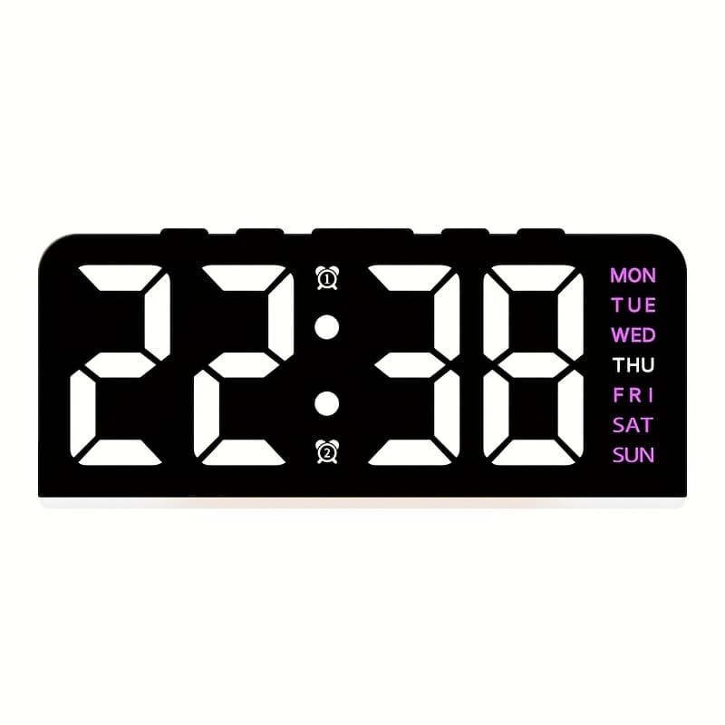 TEMU Contemporary Led Clock Featuring A Digital Display , Date, Temperature, And Alarm Functions, Perfect For Bedrooms, Living Rooms, Offices, And As Gifts For Father's Day