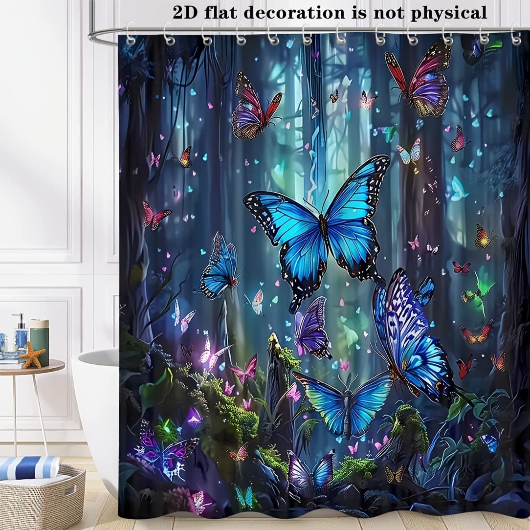 TEMU 1 Piece Of A 70.87-inch By 70.87-inch Shower Curtain Featuring A , Complete With Hooks - Suitable For All And With Animal Prints.