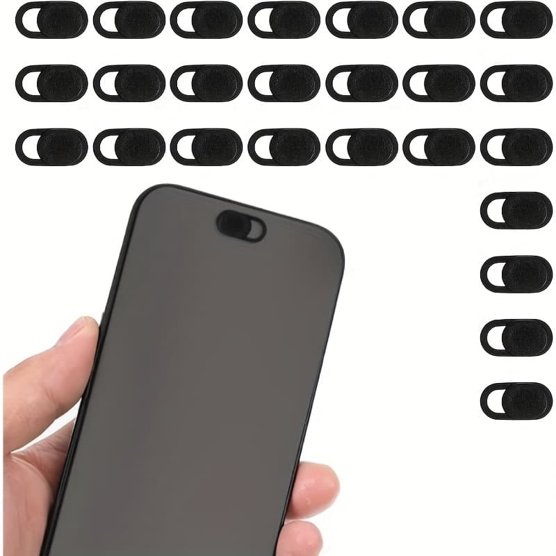 TEMU 25/50pcs Webcam - Ultra- Camera With Privacy Cover For Laptop, Smartphone, Tablet & Pc - Easy , Compatible With & External Cameras (black) - Bulk Pack For /office Use & Device