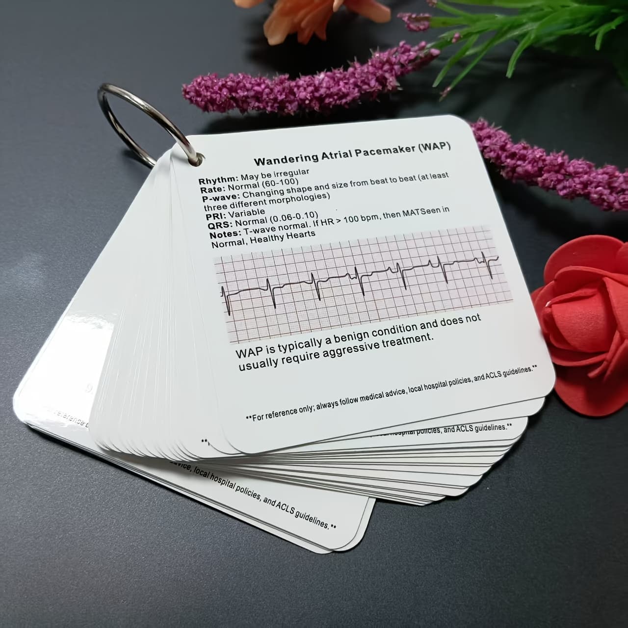 TEMU Ecg Rhythm & Arrhythmias Card | Ecg | , , Nursing Reference Cards, , Ecg Card, Ekg Badge Buddy, Card, Medical