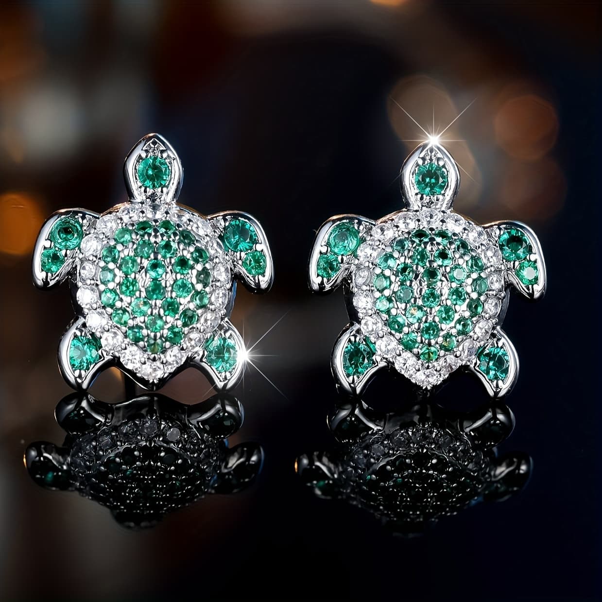 TEMU Pair Of Adorable And Delicate Turtle Earrings, Perfect For Women's Fashionable Wear At Parties Or Banquets