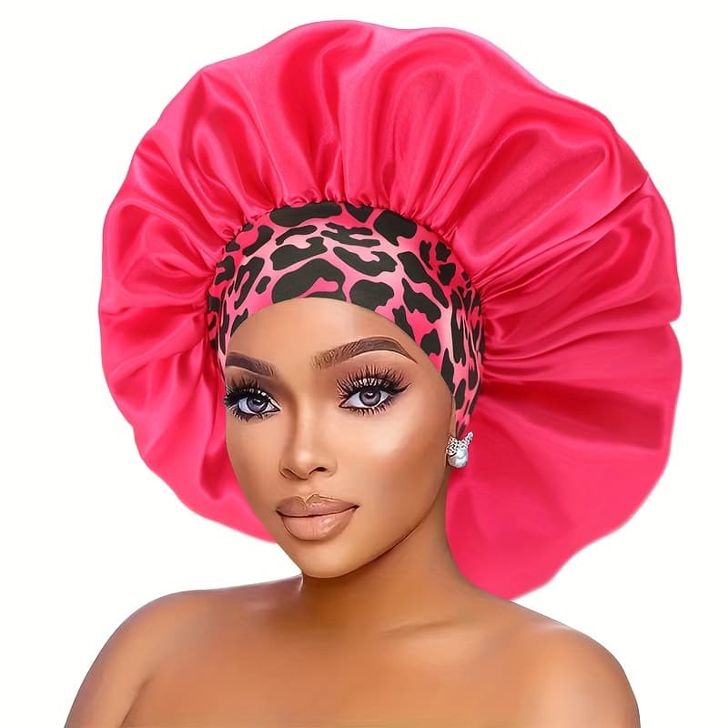 TEMU Trendy, Soft & Comfortable Leopard Print Bonnet For Women - Ideal For Curly Hair, Sleeping & Styling, Bonnet For Sleeping