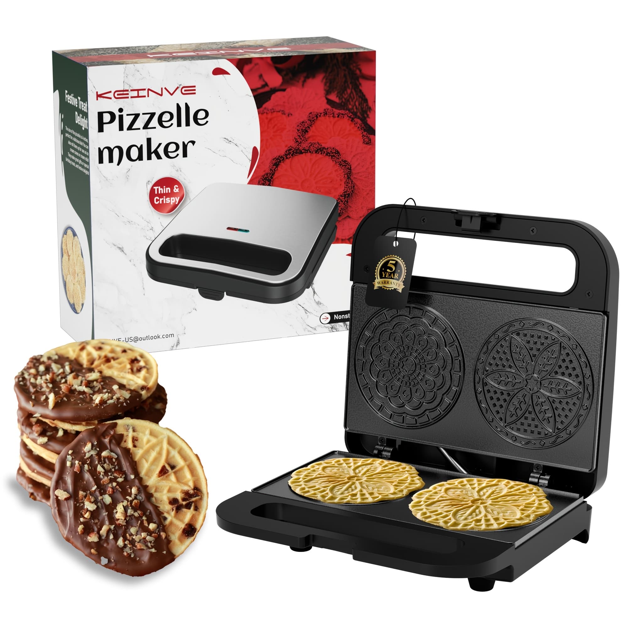 TEMU Maker Machine, 2 * 4" Mini Electric Cookie Baker For Holiday, Party, Treat