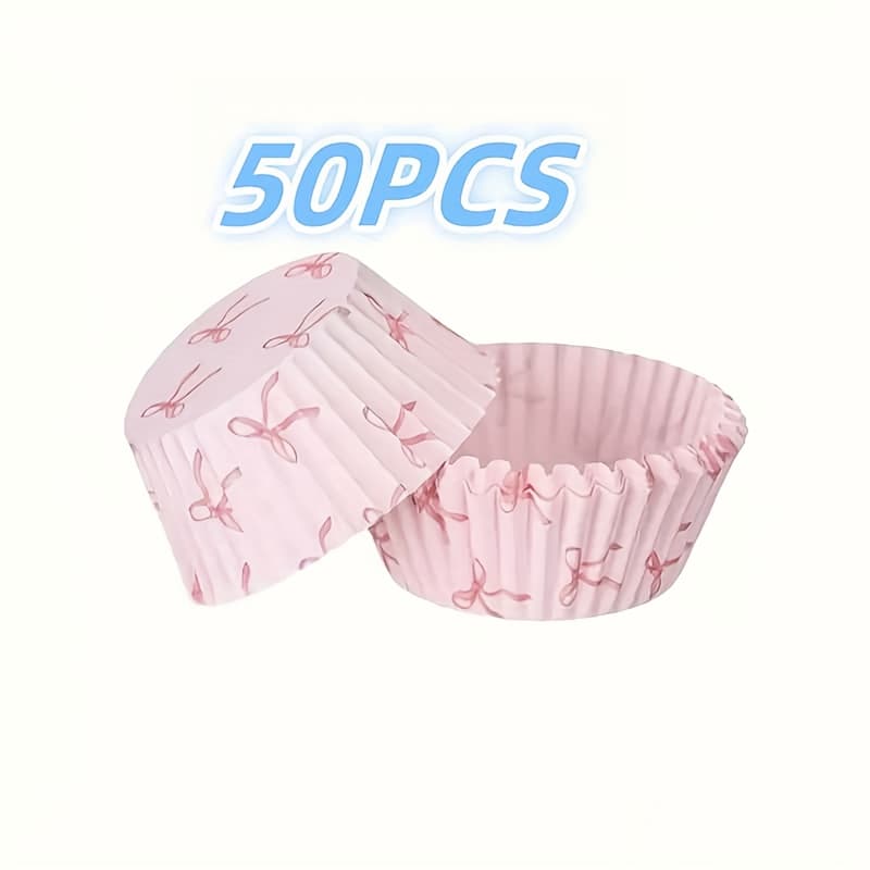 TEMU 50/150pcs Cupcake Wrappers 7 X 5 X 3 Cm Muffin Paper Cupcake Liners, Home Baking Supplies, Suitable For , Birthdays, Valentine's Day And Occasions