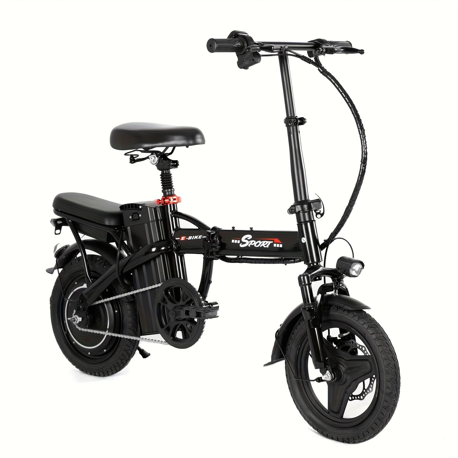 TEMU 650w , 48v 10.5ah Removable Lithium Battery, Stylish 14" Foldable Commuting Electric Bicycle For Women And Men