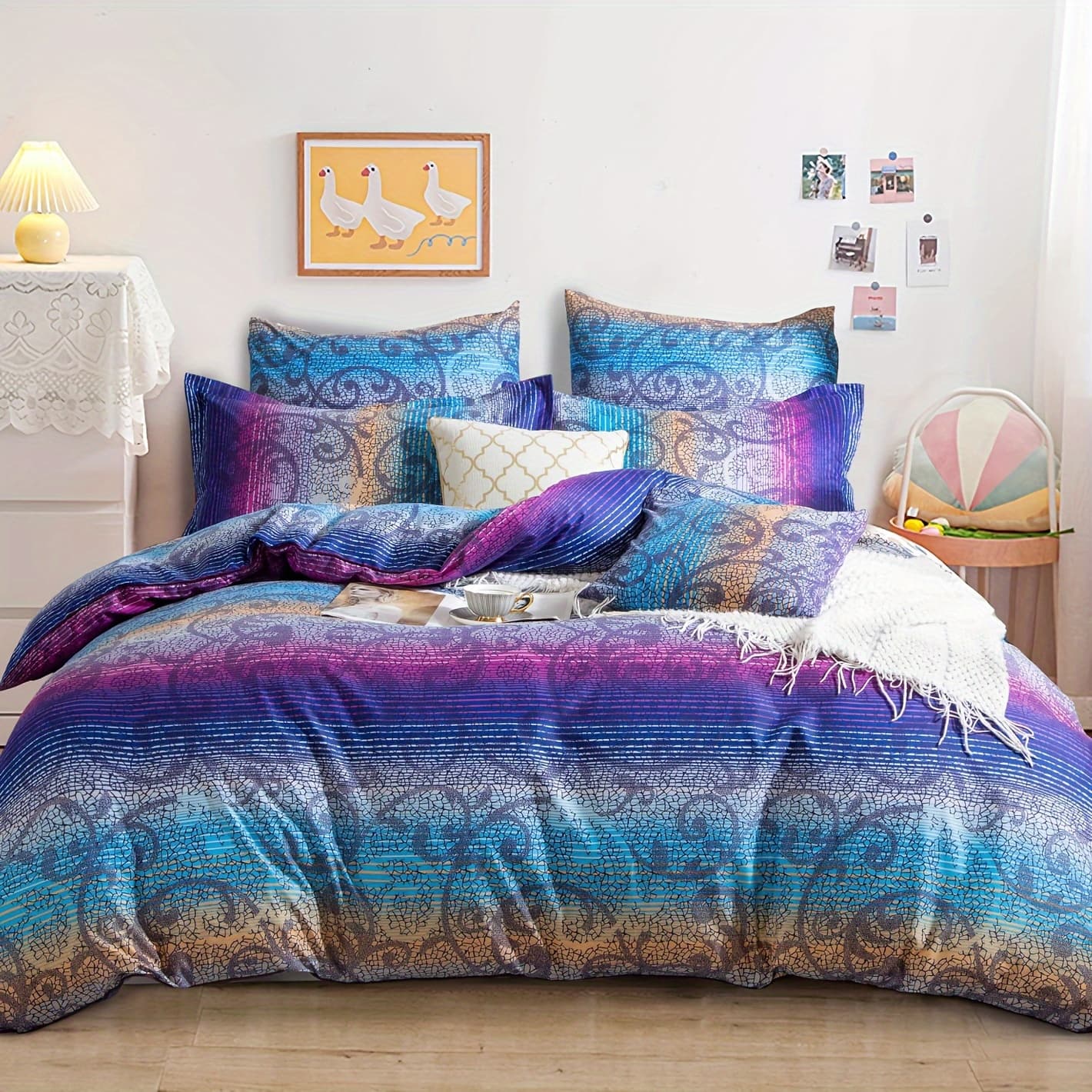 TEMU Duvet//quilt Cover Set - Au Size - Queen/king/super King Size 3pcs (1 Quilt Cover + 2 Pillowcases) thumbnail 2