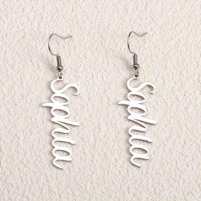 TEMU Customized Name Earrings, Personalized Name Hoop Earrings, 304 Stainless Steel Letter Jewelry, Gift