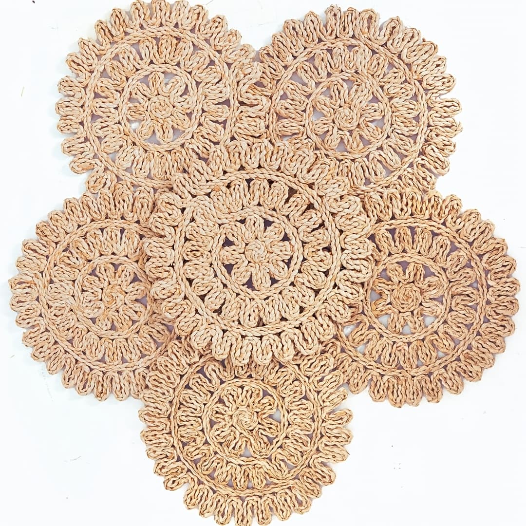 TEMU 11. Placemats Set Of 6 Boho Wicker Rattan Woven Table Mats Farmhouse Spring Plate Like Seagrass Water Hyacinth For Christmas Party