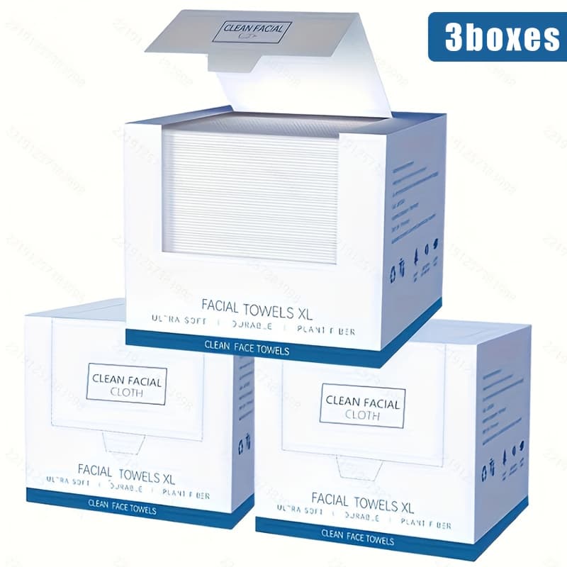 TEMU /3 Boxes Disposable Box Facial Towels Cleansing Towels Extra Large Thickened Dry And Wet Dual Use 40 Sheets/*30cm