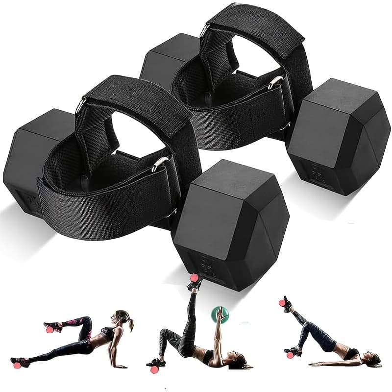 TEMU Feet Dumbbell Attachment, Tibialis Trainer Ankle Straps For Feet Weight Lifting Shin Splint, Hamstring Curls, Leg Attachment Equipment