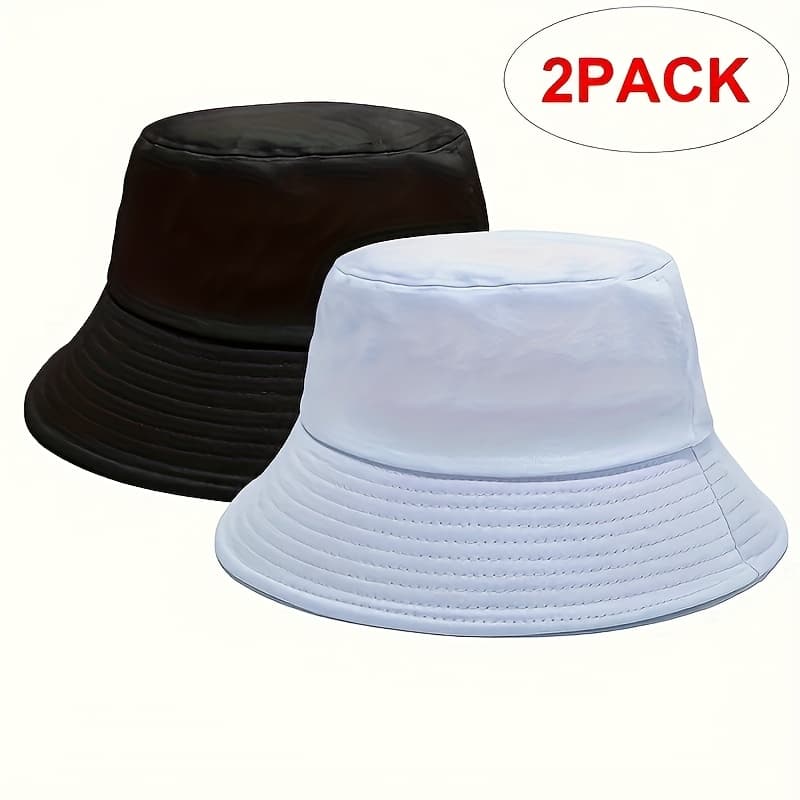 TEMU 2pcs Resistant Foldable Fisherman Hats For Men And Women - Perfect For Fishing, Hiking, Camping, Gardening, And Beach Activities