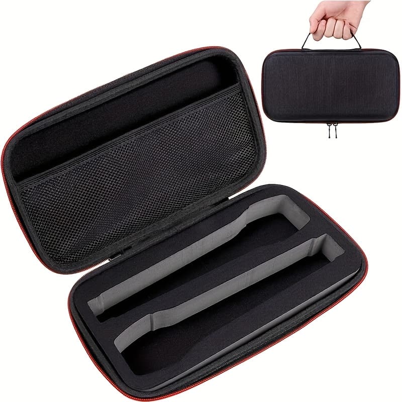 TEMU Durable Eva Portable Microphone Storage Case - Travel-friendly Zippered Organizer With Multiple Compartments For Microphones, Foam Windscreens & Accessories, Microphone Accessories