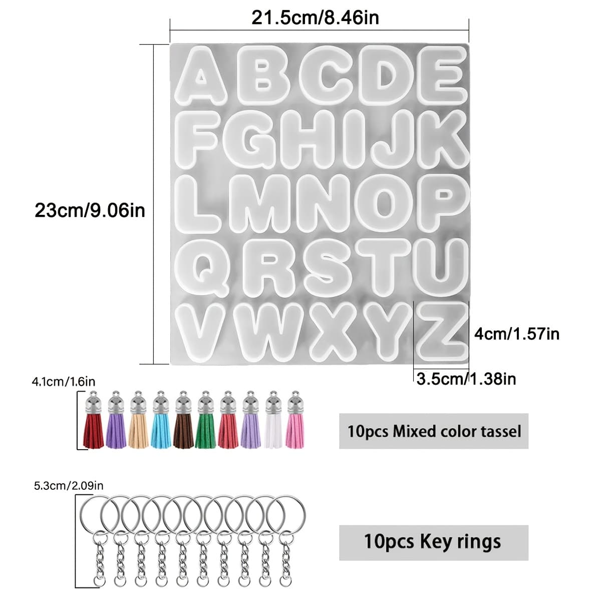 TEMU 21pcs Letter Silicone Resin Molds, 26 English Alphabet Letters Epoxy Resin Molds, For Keychain Pendants, Earrings, Jewelry, And Home Decor