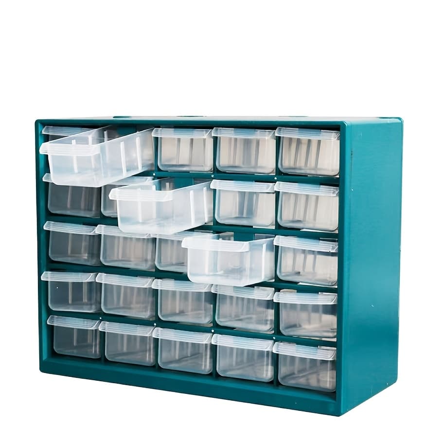 TEMU 25-drawer Storage Box For Household Tools And Parts, With Removable Dividers, Desktop Organizer, Dimensions 11.5×8.9×4.8 Inches, Suitable For Home Garage Toolboxes And Screw Craft Cabinets