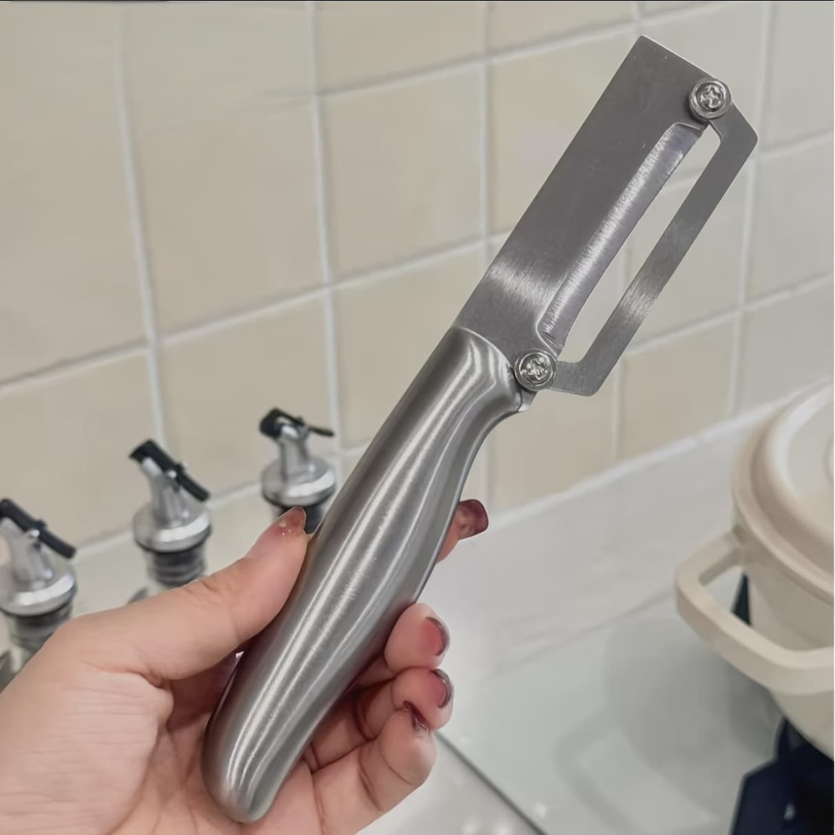 TEMU Steel Peeler - Vegetable And Fruit Peeling Tool For Potatoes, Pumpkins, Celery, Sugarcane, , Pineapple, , Etc