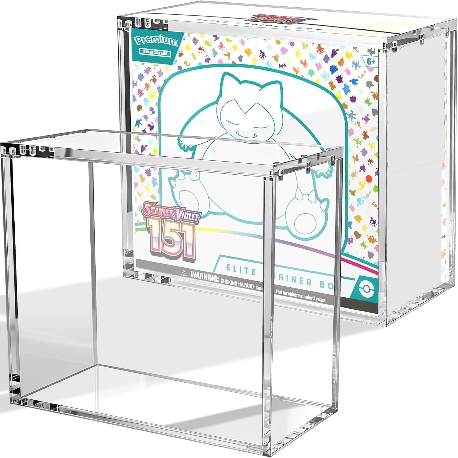 TEMU Etb Acrylic Case, 6mm+6mm+3mm Thick Clear Acrylic Etb Display Box With Magnetic Lid-etb Protector Case For Collectors, Uv Resistant, Stackable Design