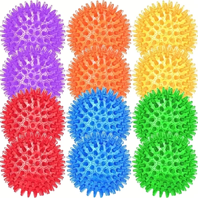TEMU 12pcs Durable Dog Toys: Squeaky Balls For Teeth Cleaning And Training - Safe For Small To Medium Dogs,! Without Battery, Without Battery, Without Battery Dog Toys, Random Color