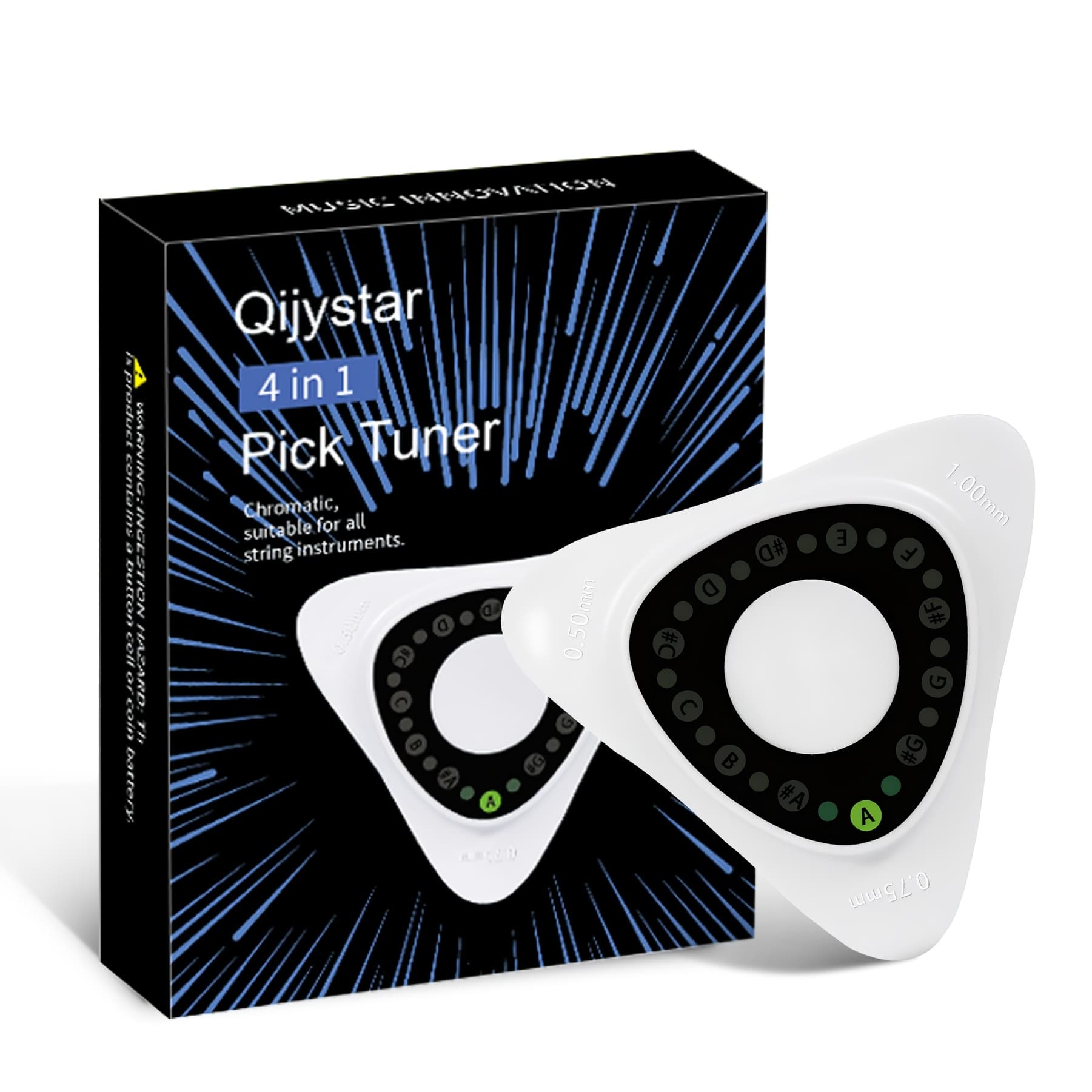 TEMU Guitar Tuner -in-1 - 0.5-0.75-1.0mm Plectrum, 12 , Precision Tuning For Electric & Acoustic Guitars, , Ukulele, Violin, , Banjo, Chromatic