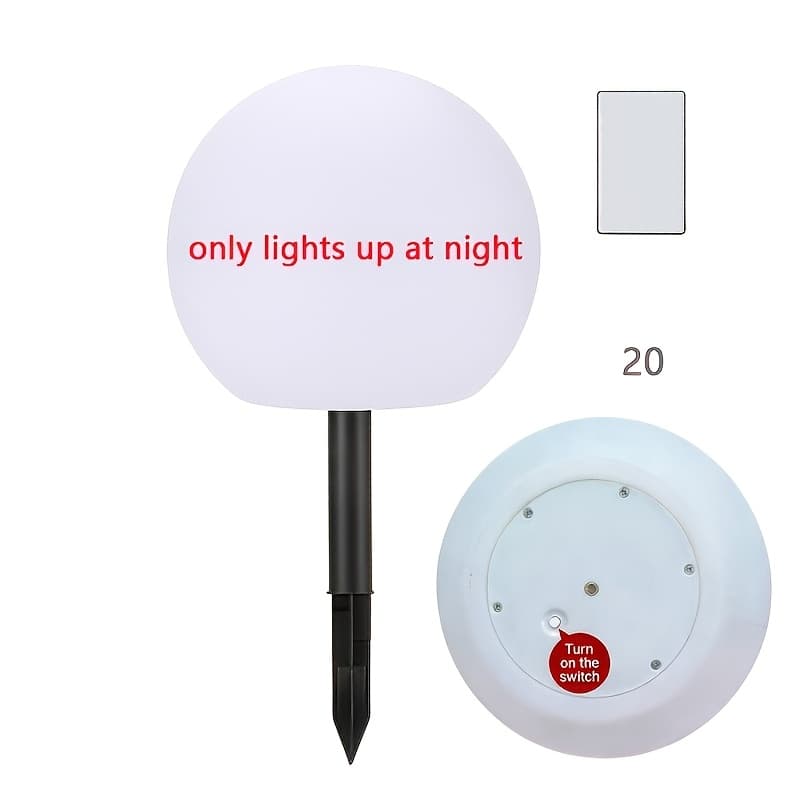 TEMU Large Solar Powered Led Ball Lights, 16 Color Changing Orb With Remote Control, Rechargeable Lamp For Indoor/outdoor, Lawn, Swimming Pool, Holiday Party