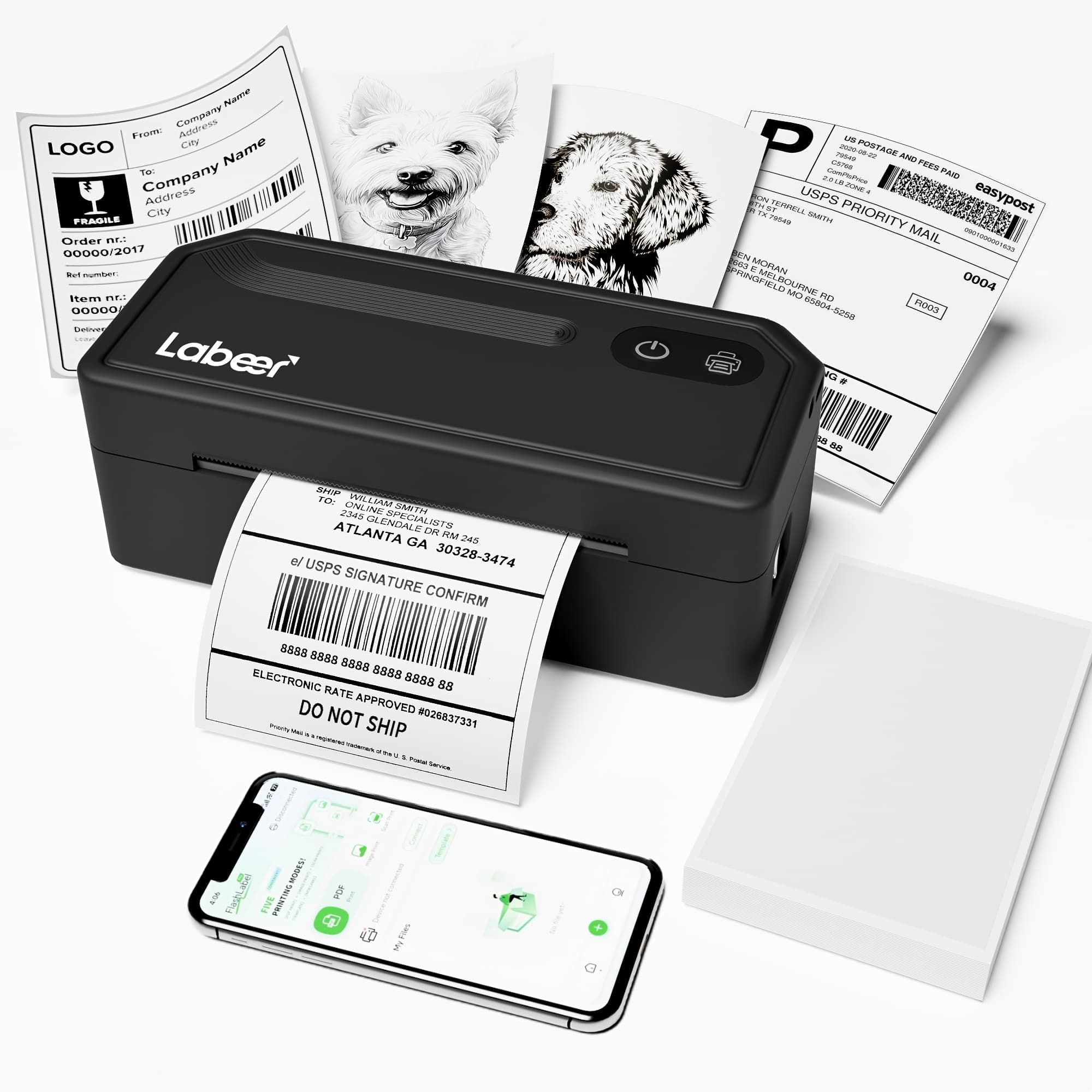 TEMU Desktop Label Printer, Shipping Label Printer, Supports Wired/wireless Connection And Compatible Smartphones&pcs, Suitable For Home, Office & Delivery Printing