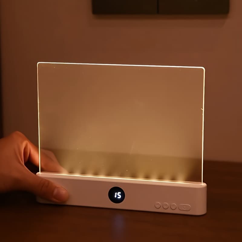 TEMU Led Flat Panel Reading Light With Adjustable Color Temperature & Button Controls - Portable Rechargeable Book Light