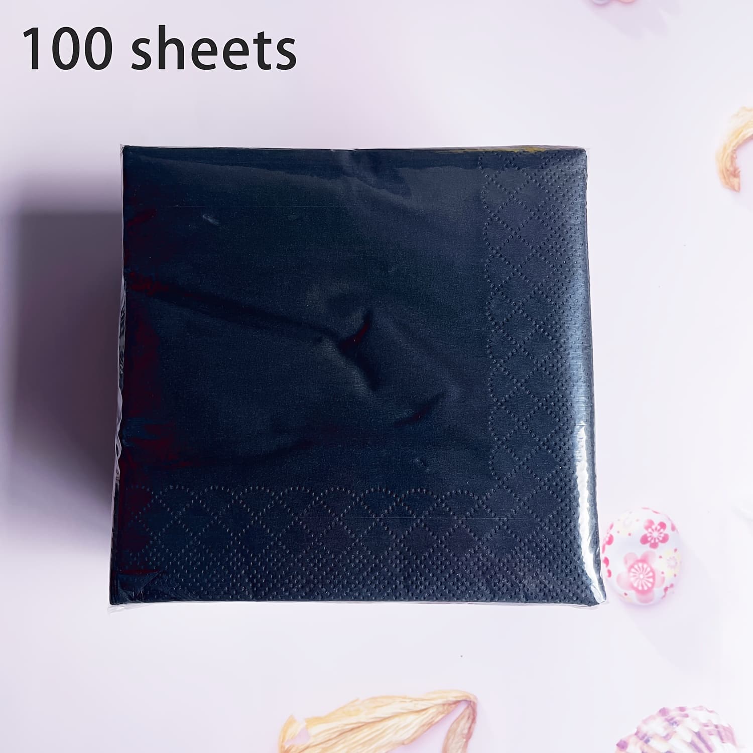 TEMU 50 Sheets 100 Sheets Napkins 2-ply Dessert Napkins Folded 5 X 5 Inches Disposable Napkins, Ideal For Kitchen Dinner Parties Wedding Birthday Bridal Anniversary Reception (black)