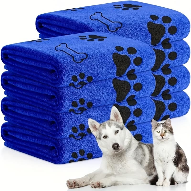 TEMU Opetee Microfiber Pet Towel Set - Ultra-absorbent, Quick-drying, Skin, Anti-shedding, Perfect For Bathing, Drying, And Grooming Your Dog Or Cat - Medium Size, Ideal For Small To Large Breeds