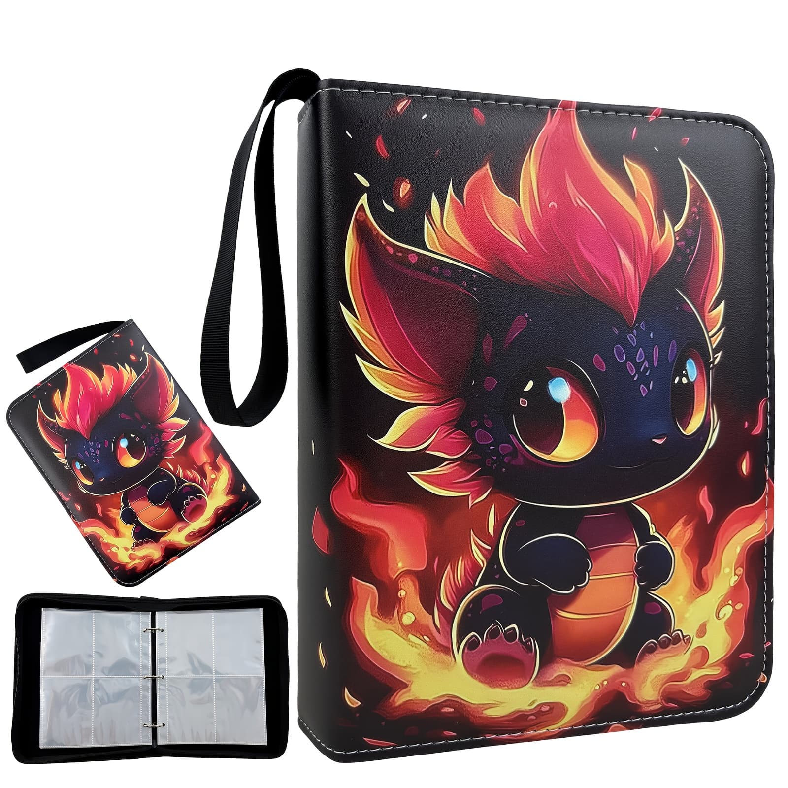 TEMU Trading Card Binder With Sleeves, 4 Pockets Hold 400 Cards, Compatible With Trading Cards, Portable Trading Card Storage Case With Card Holders For Game Card Collections