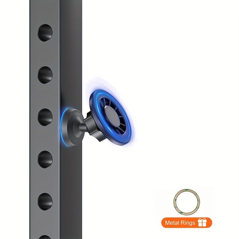 TEMU Gym Magnetic Phone Holder, Magnetic Wall Ceiling Mounting For Gym 360° Adjustable Cell Phone Stand Phone Holder Mount Compatible With Iphone 16/15/14/13/12/11 & , Alloy Base, Black