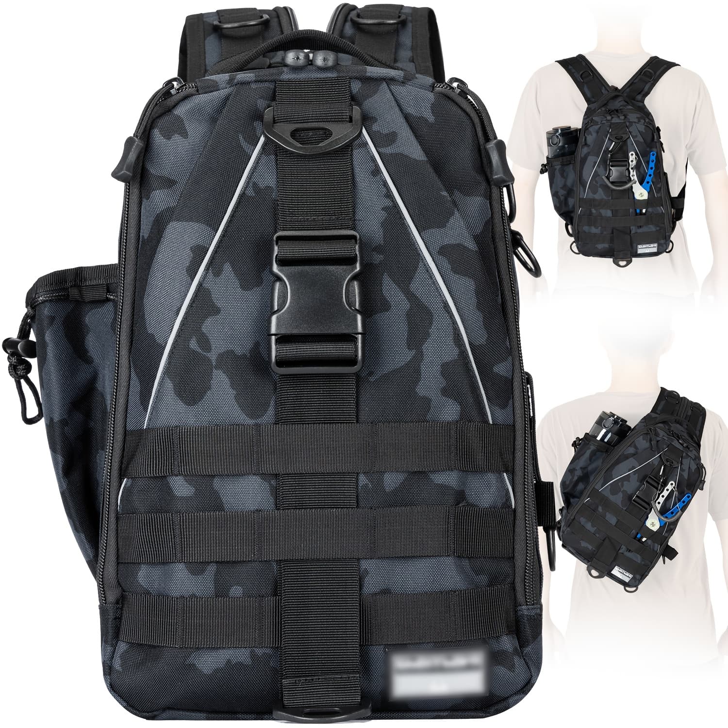 TEMU Ghosthorn Fishing Backpack Tackle Sling Bag - Hiking Fishing Backpack With Rod Holder - Tackle Box For Men Women, Gifts For Men Father, Stocking Stuffers, Mens Christmas Gifts New Year Gifts