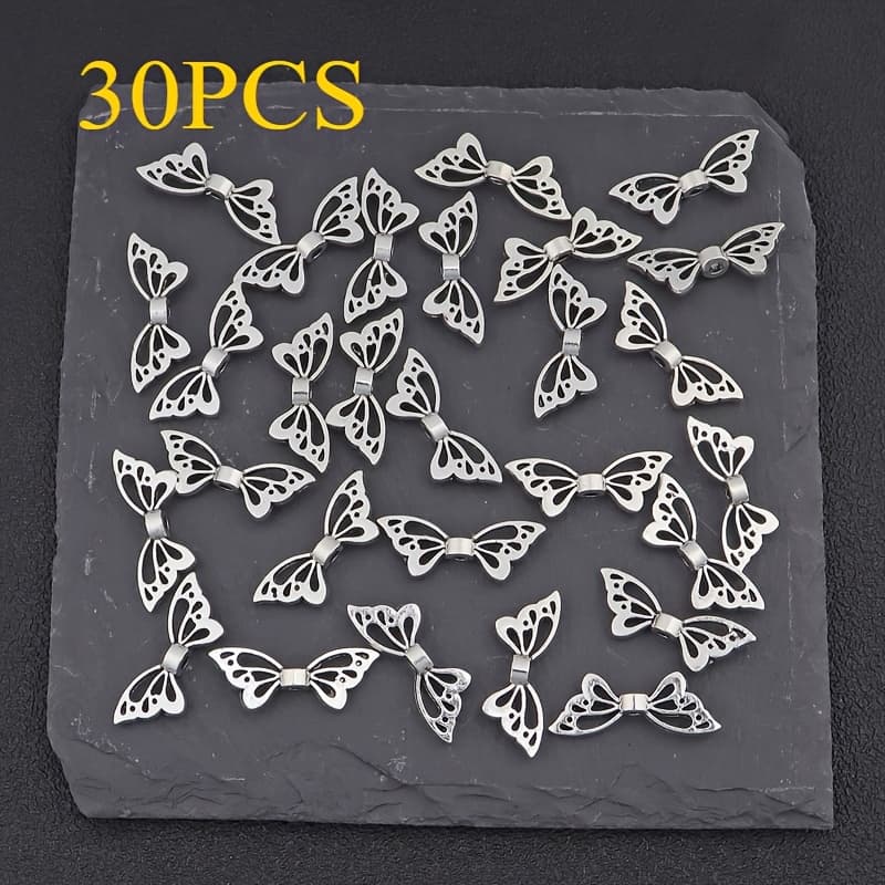 TEMU 30pcs Retro Style Hollow Spacer Beads, Diy Bracelet Necklace Accessory Materials, Handicrafts, Bead Accessories For Necklaces And Bracelet End Caps, Earrings, Anklets, And Holiday Gifts