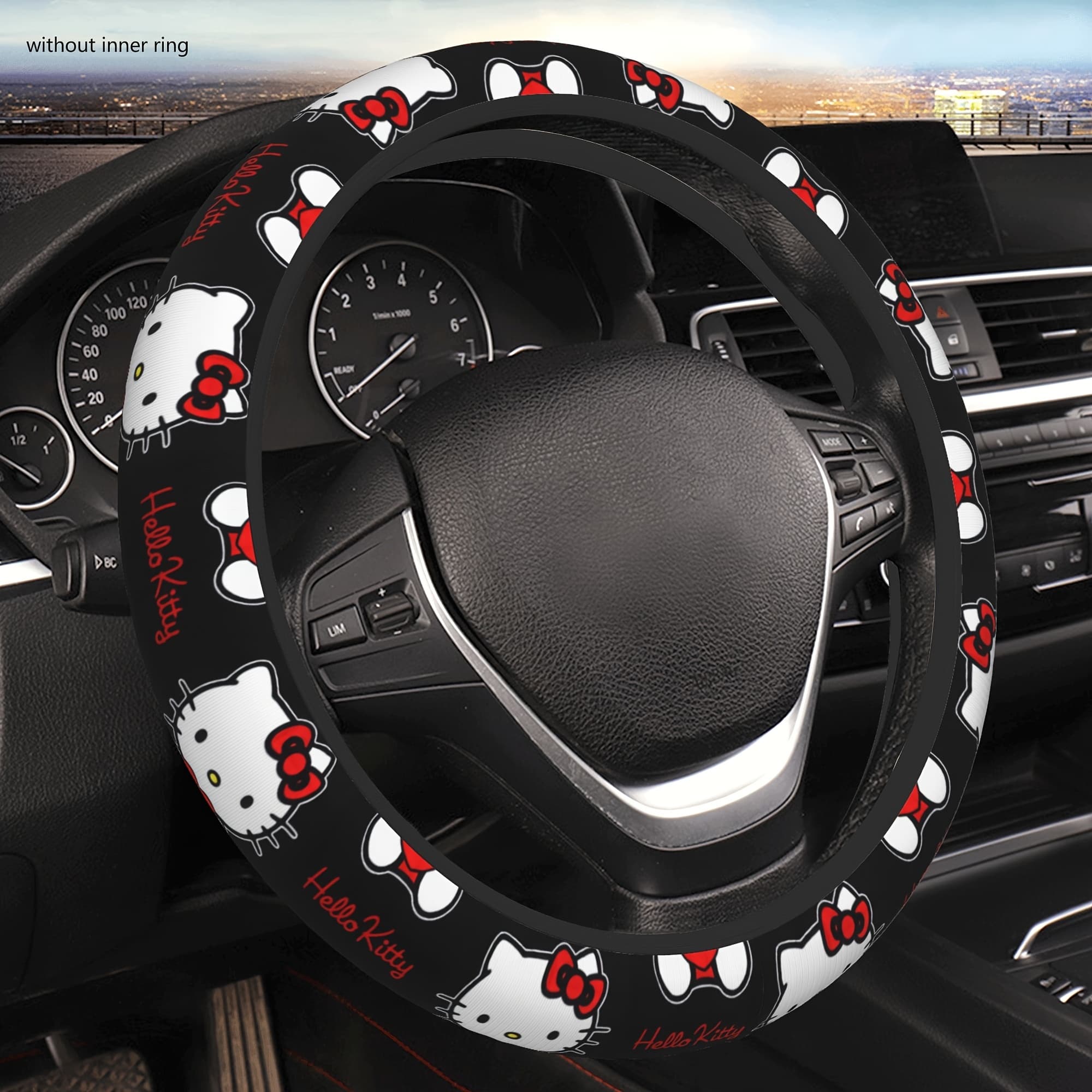 TEMU Hello Kitty Steering Wheel Cover - Cute Hello Kitty , Soft Material, No , Cars, , Compatible With, Car Interior Accessory For Girls & Women Drivers, Hello Kitty Car Accessories
