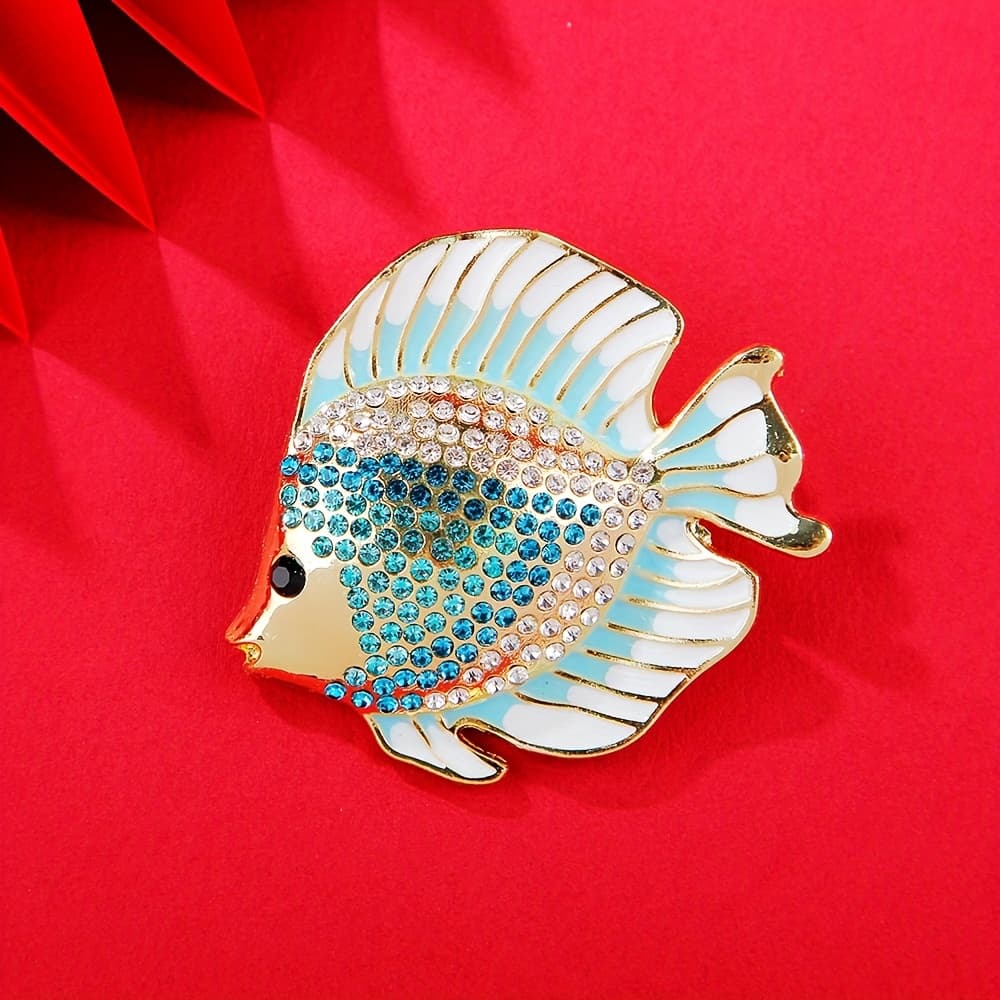 TEMU Brooch, Cute -encrusted Animal Pin Korean Style Corsage Women's Accessory