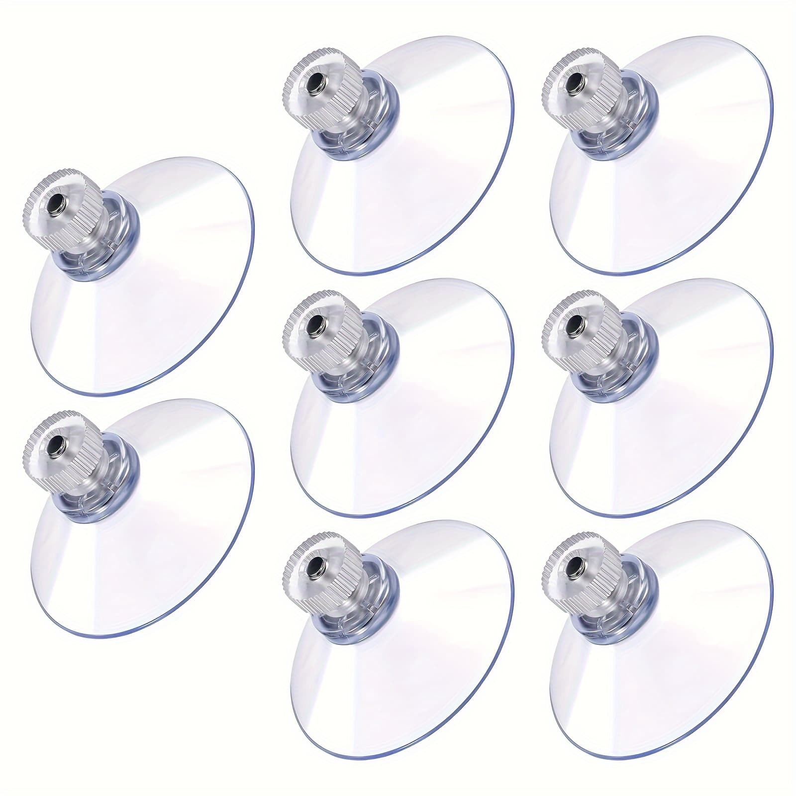 TEMU 8pcs Glass Suction Cups 41mm Small Suction Cups Clear Pvc Window Suction Cups W0ithout Hook Heavy Duty Suction Cups With M4 Screw For Bathroom Wall Window Car Shade License Plates, Utility Hooks