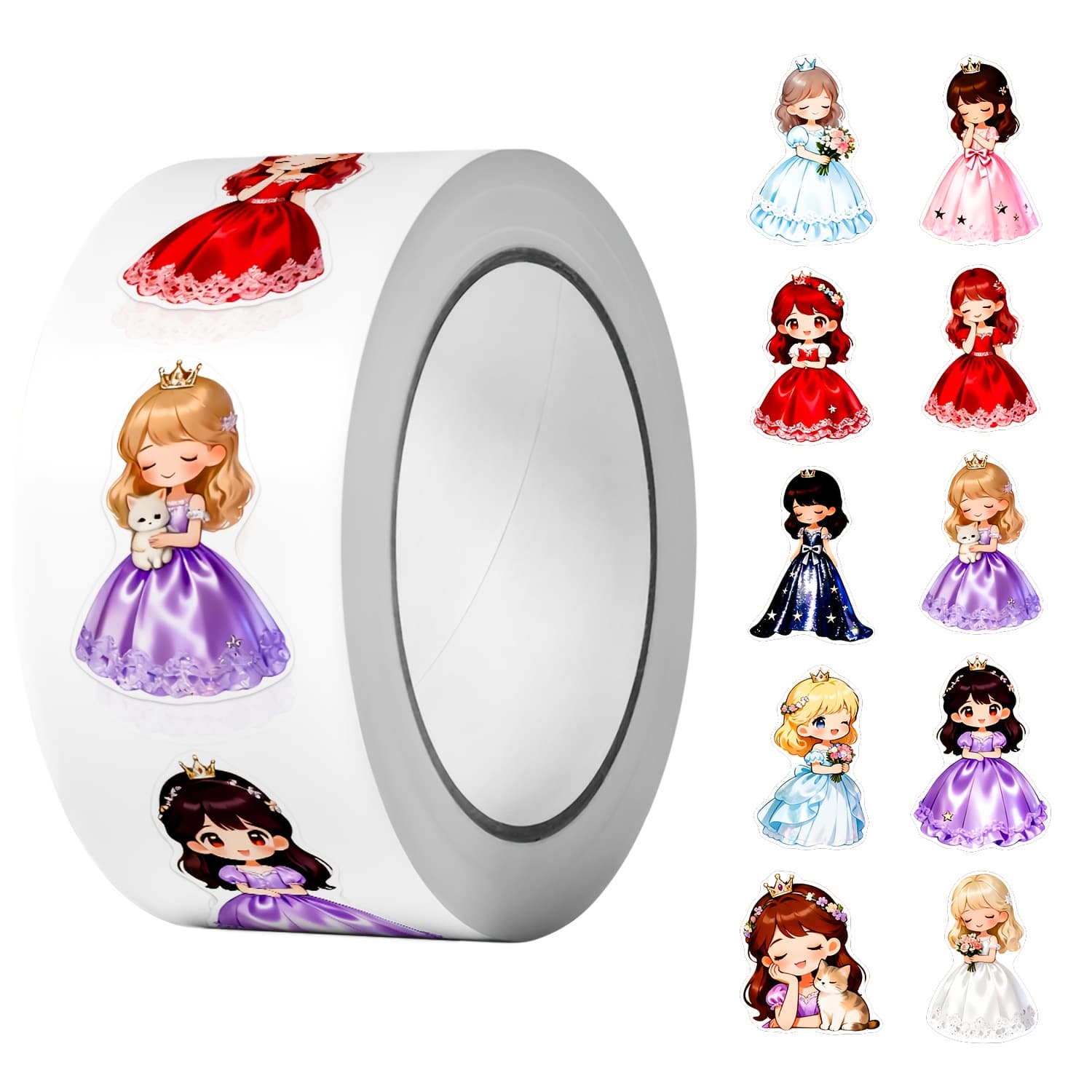 TEMU 1roll(500pcs) Cartoon Irregular Sticker 2.5cm/1.0'' 10 Designs Decals Art Adorning Suitable For Home Decoration Sealing Labels Daily Journal Gift Packaging Supply