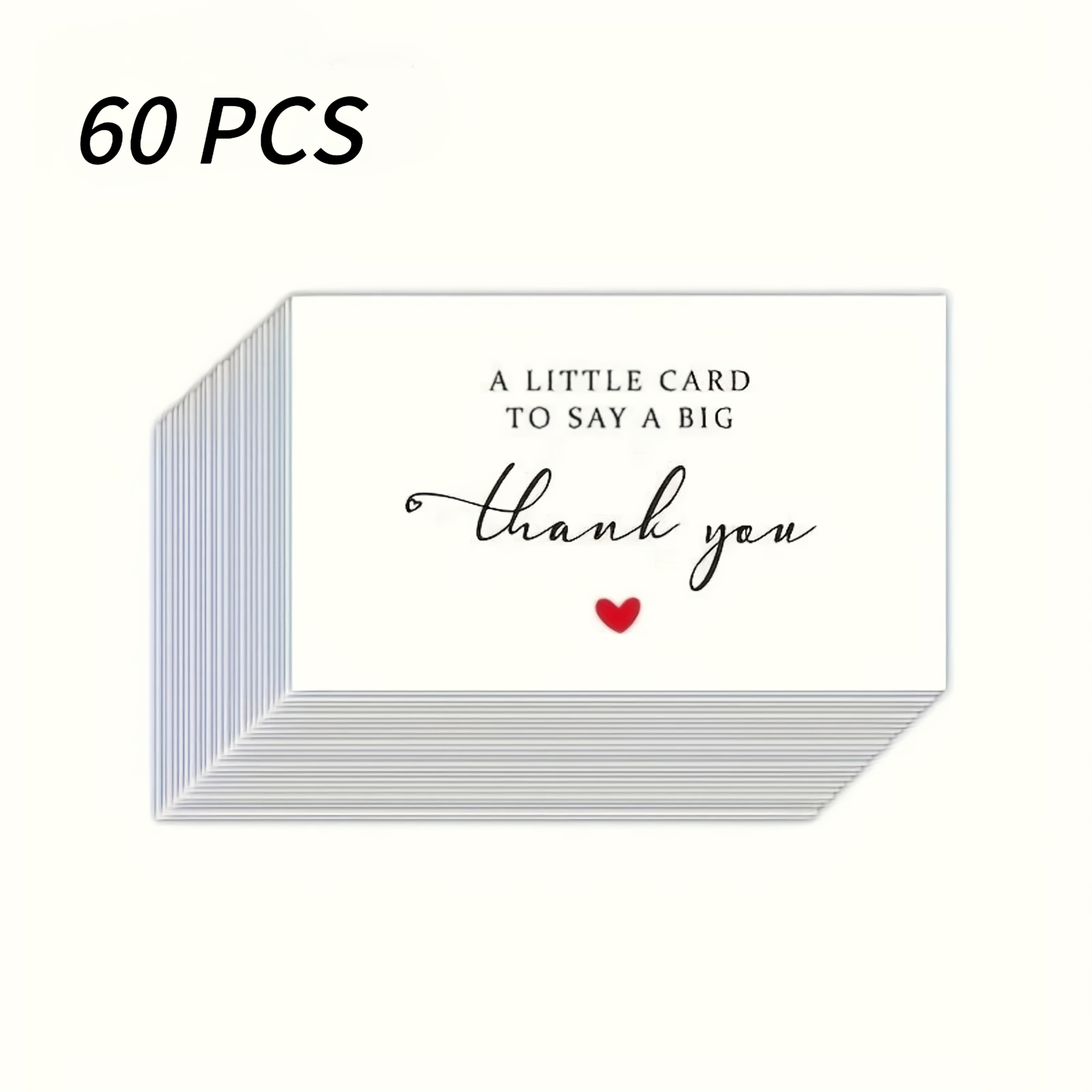 TEMU 60pcs Thank You Cards, Each Small Card Represents A Big Thank You, Meaningful, Lightweight And Simple
