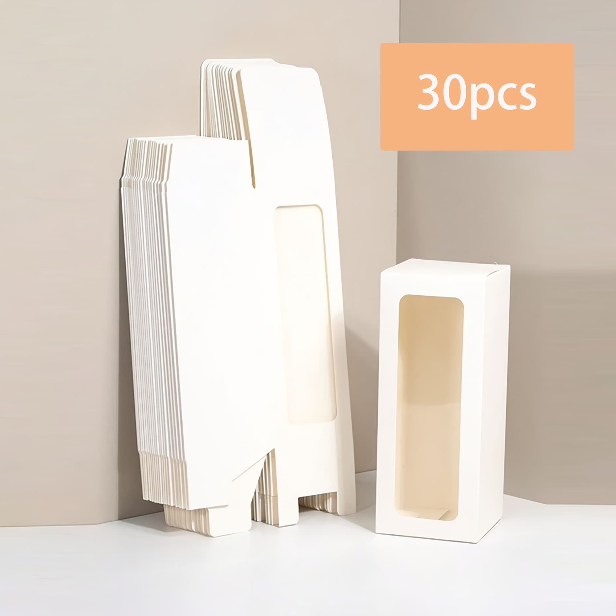 TEMU 30pcs Gift Boxes For Sublimation Tumbler Tumblers Box With Window Transparent Exhibition Box For Gift Wrapping 12oz 20oz 30oz Blanks Heat Press Skinny Tumbler (white)