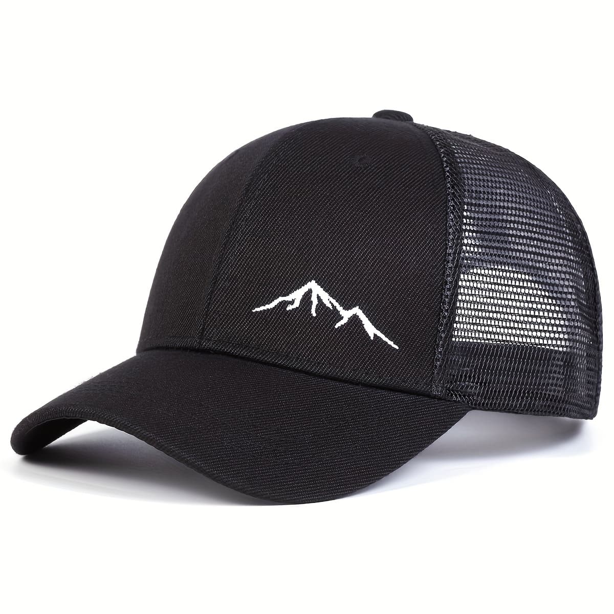 TEMU 1 Men's Minimalist Mountain Mesh , Adjustable Casual Hat For Spring/autumn Travel, Beach Vacation