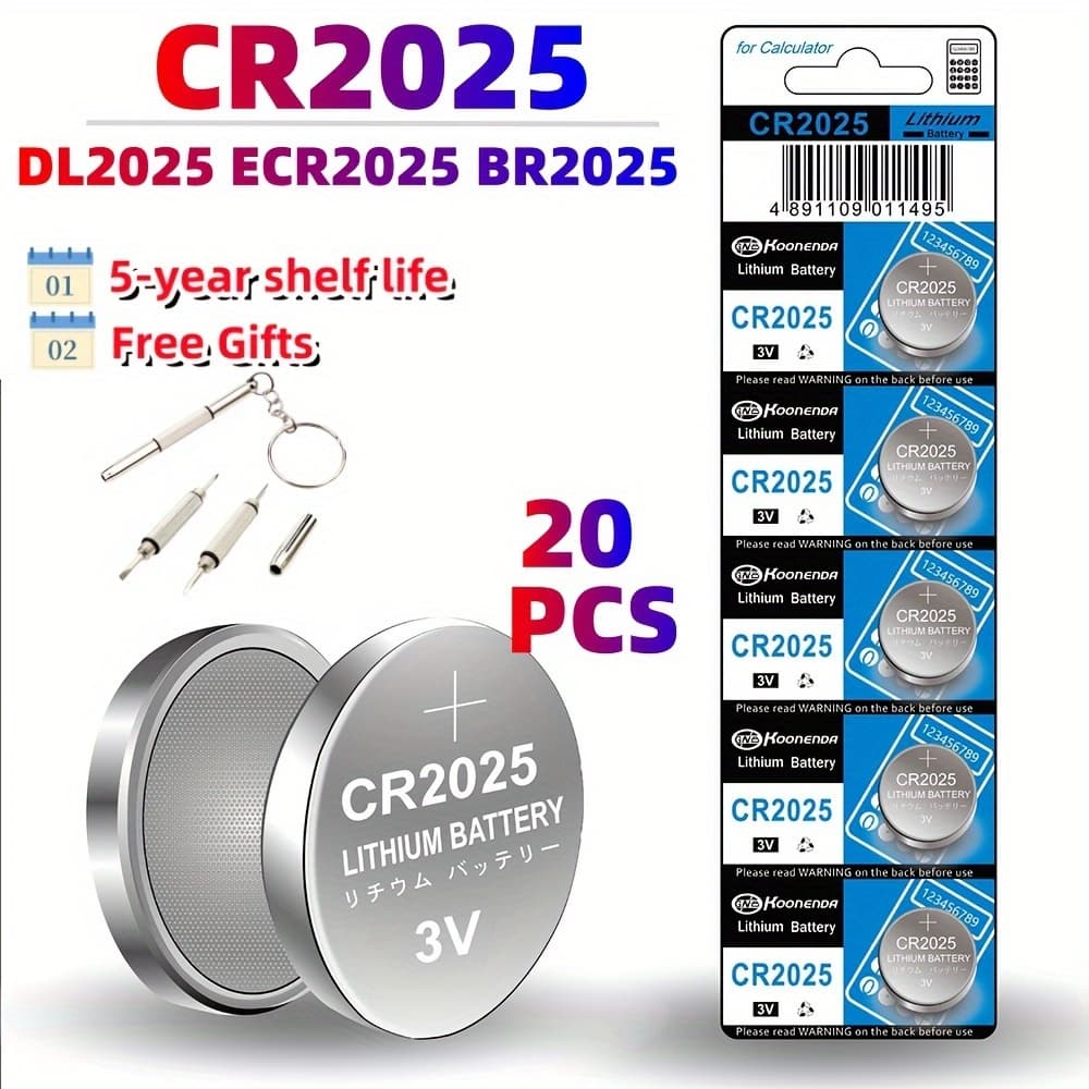 TEMU Cr2025 3v 160mah Button Battery For Car Keys, Not Rechargeable