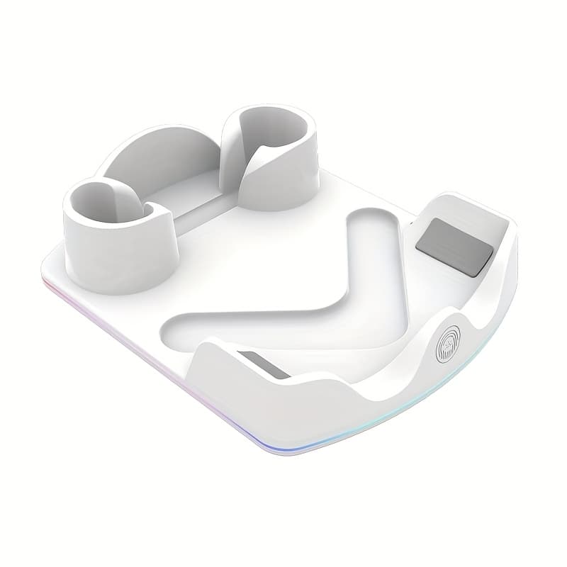 TEMU Charging Dock For 3s/3/2 , Storage Stand For 3 Controllers, Vr Headset Charging Stand With Rgb Lights, Desktop Storage For Vr Gaming Additions, In White