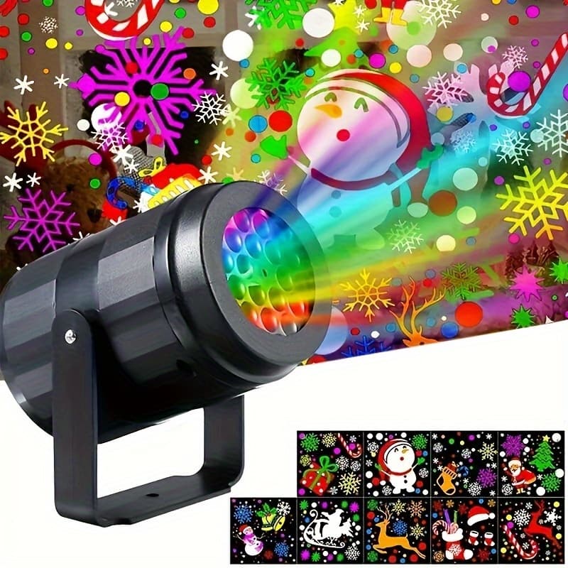 TEMU 1/2pcs Products, Save 16 Patterns Christmas Led Projection Light Indoor Usb Powered Christmas New Year Decorations Lighting For Christmas Decoration, Local Warehouse