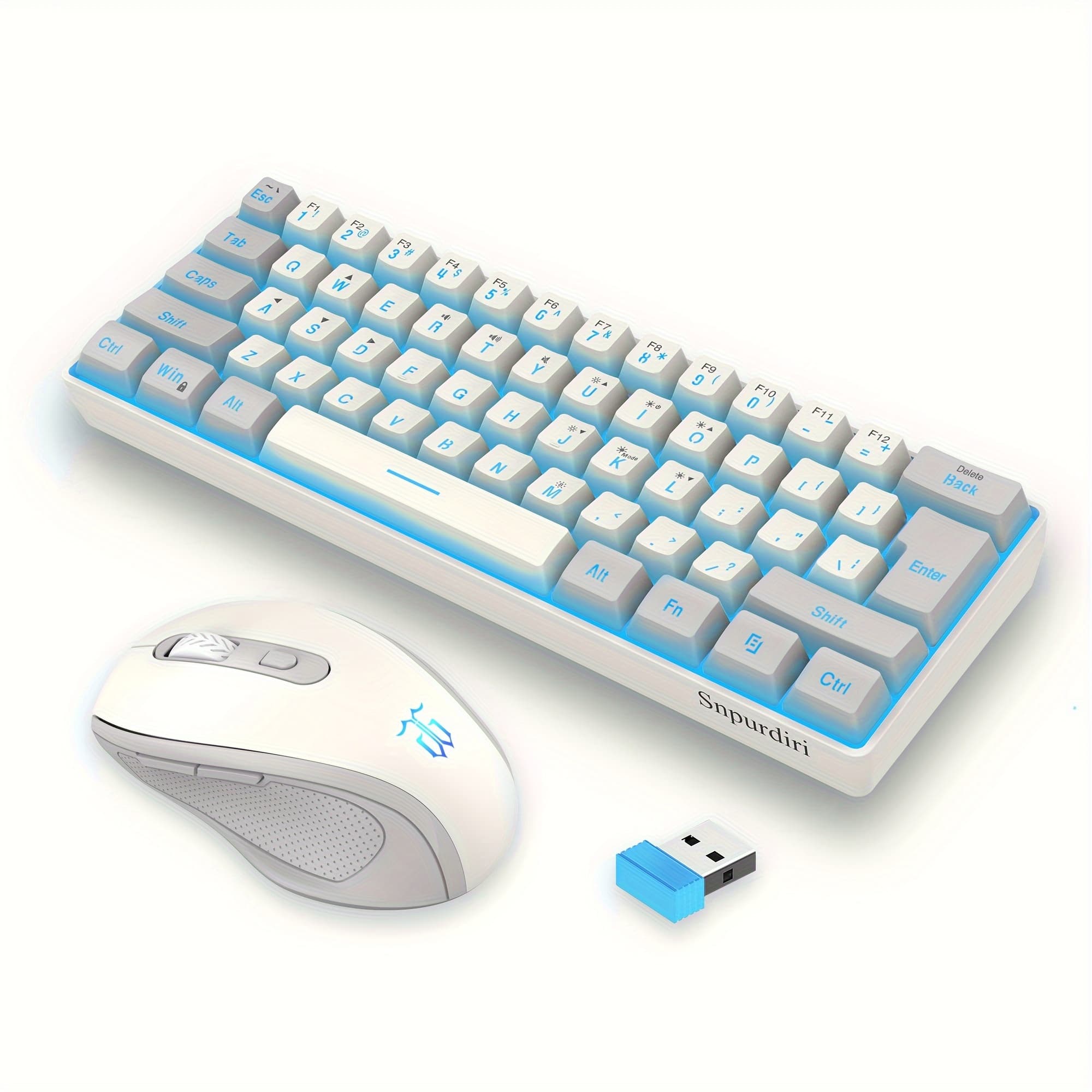TEMU Snpurdiri 60% Wireless Game Keyboard Rgb Lighting Keyboard And 2.4 G Wireless Mouse Combination, Including 2.4 G Mini Mechanical Touch Keyboard, Rechargeable