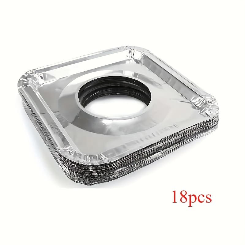 TEMU 18pcs/54pcs Disposable Aluminum Foil Stove Burner Cover - Suitable For Gas And , Keep Clean And Cleaning Simple